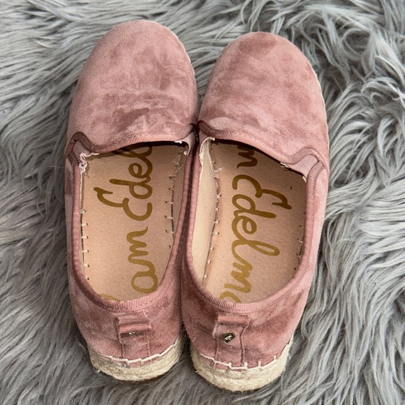 EUC Sam Edelman Carrin Suede Platform Espadrille Flats Dusty Rose Size 8 - Picture 8 of 10